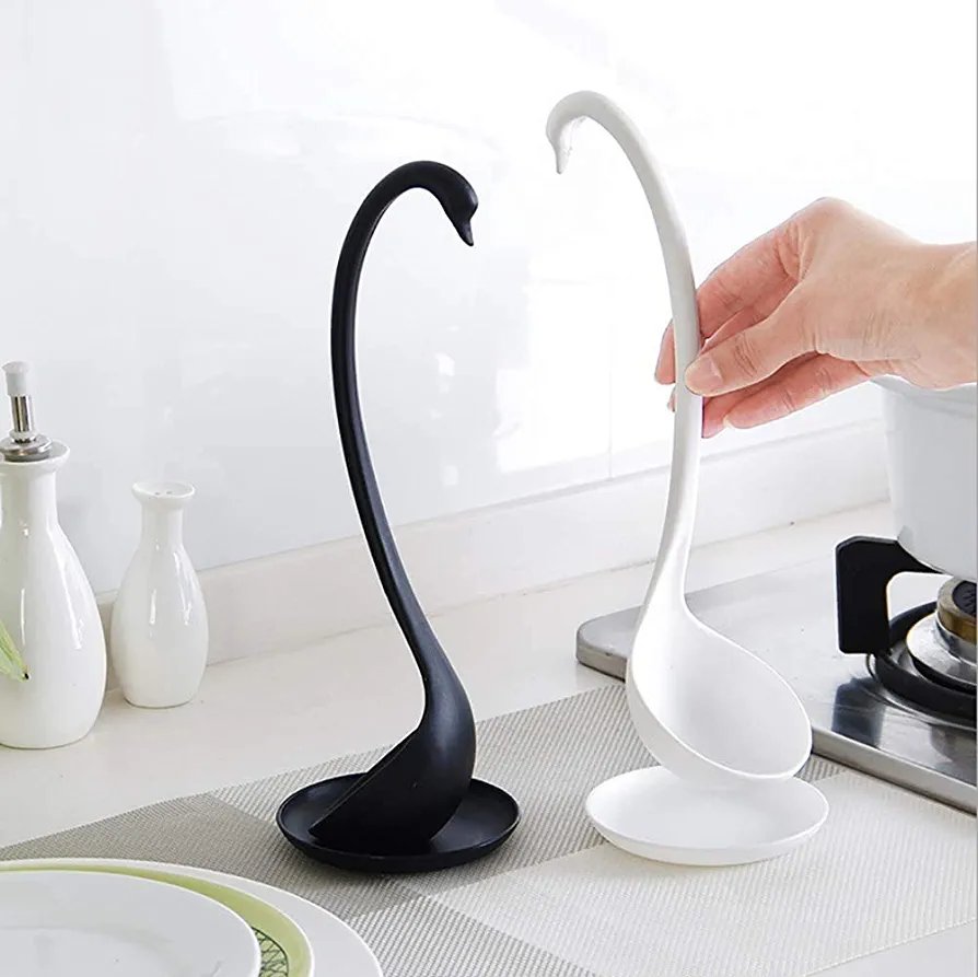 Elegant Swan Ladle Spoon with Holder