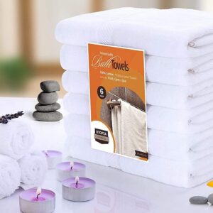 Plain white cotton towels